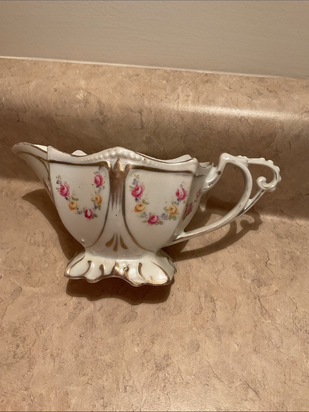Antique RS Prussia Floral Ceramic Creamer
